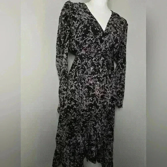 Lea & Viola Floral Ruffled Wrap Dress Size XS - Picture 5 of 11